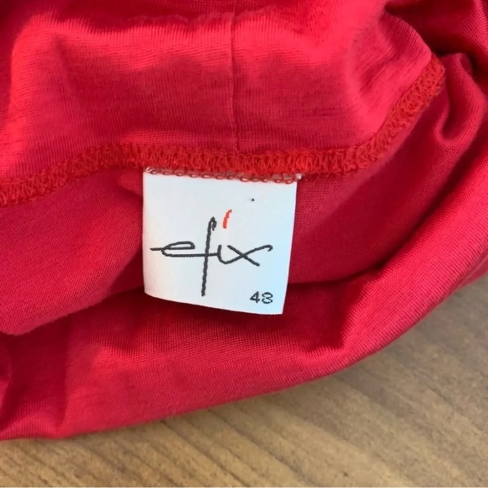 Vintage Efix Red Embroidered Turtleneck Layering T-Shirt Size 43 XL